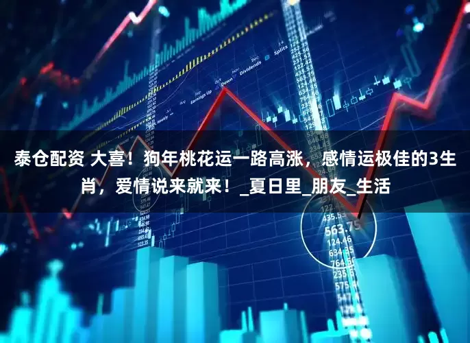 泰仓配资 大喜！狗年桃花运一路高涨，感情运极佳的3生肖，爱情说来就来！_夏日里_朋友_生活