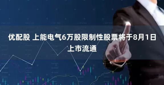 优配股 上能电气6万股限制性股票将于8月1日上市流通